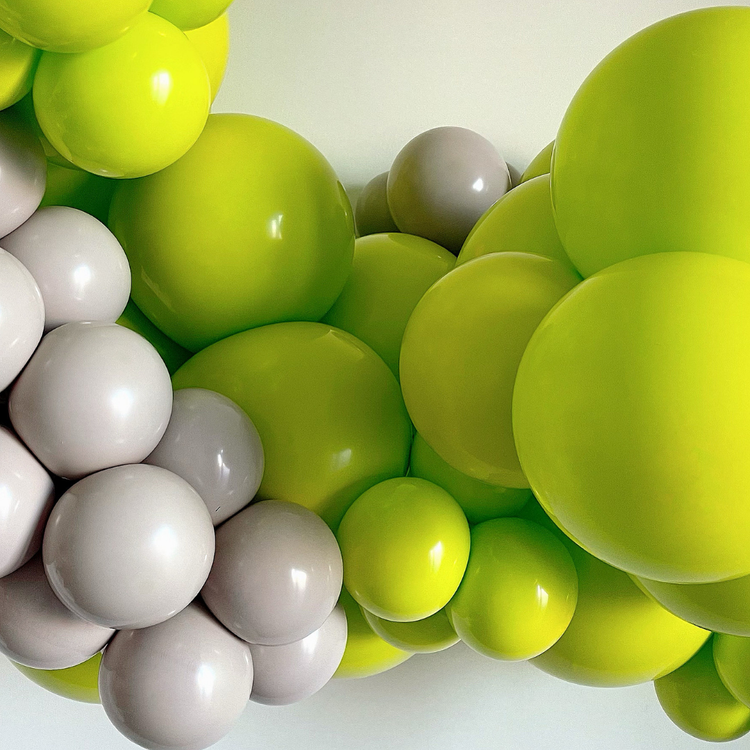 Bold Beige and Neon Yellow Balloon Garland