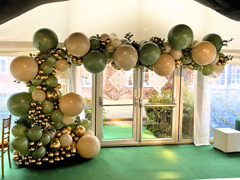 Beige, Gold and Green Semi-Arch