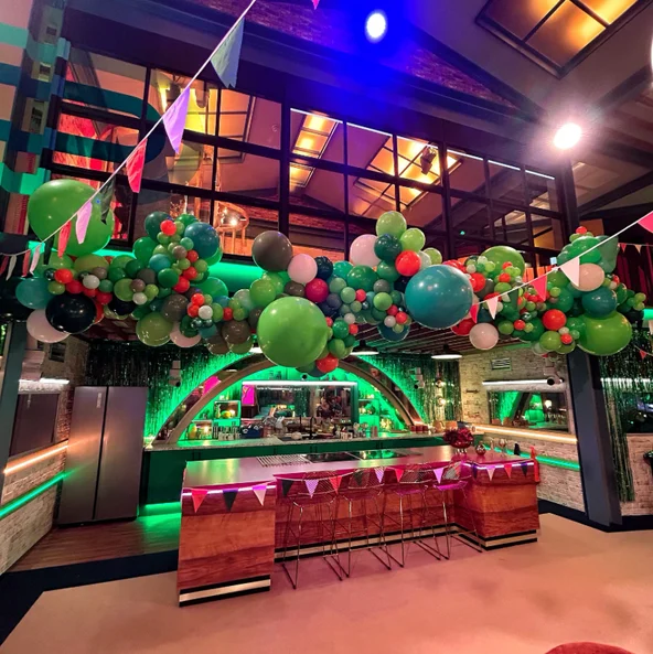 Celebrity Big Brother colourful balloon installation for a live production