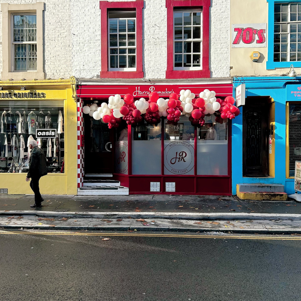 Harry Ramsden’s Shopfront Balloon Garland