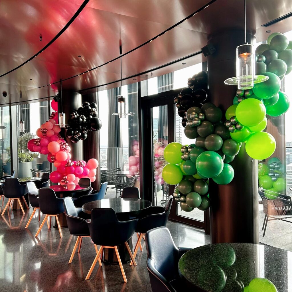 Wicked-Themed Balloon Cascades