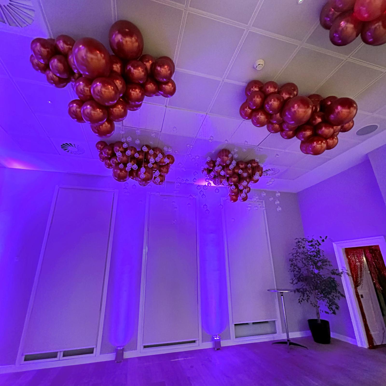 Red Ceiling Balloon Display