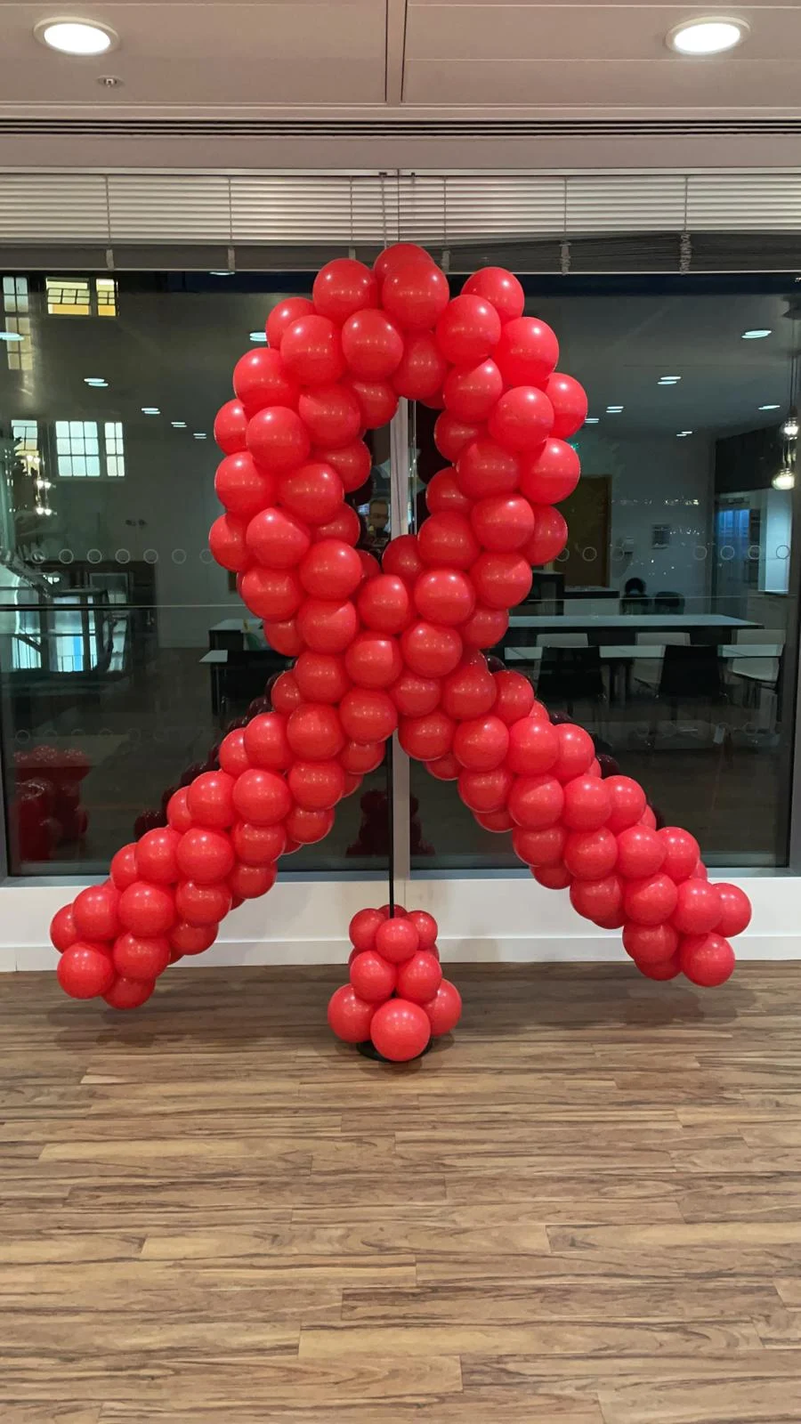 Red Ribbon Balloon For World Aids Day